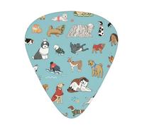 Yifhdes Dogs Print Guitar Pick Thin Medium Heavy Gauges For Acoustic Guitar,Electric Guitar,Bass Guitar,12 Pack
