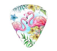 Yifhdes Flamingo Flowers Print Guitar Pick Thin Medium Heavy Gauges For Acoustic Guitar,Electric Guitar,Bass Guitar,12 Pack