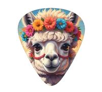 Yifhdes Flower Alpaca Printed Guitar Picks,12 Pack Premium Guitar Picks 3 Different Thickness with Storage Box,0.5/0.7/1 mm