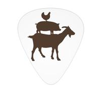 Yifhdes Goat Pig And Chicken Guitar Picks 12 Pcs For Family Stylish Guitar Accessories 3 Thickness Plectrums 0.46mm/0.71mm/0.96mm For Guitar Players