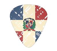 Yifhdes Guitar Picks Celluloid 12 Pack Guitar Picks for Acoustic, Electric or Bass Guitars 0.46 mm/0.71 mm/ 0.96 mm Dominican republic grunge flag (Thin/Medium/Heavy)