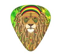 Yifhdes Guitar Picks rasta flag weedleaf rastafarian reggae lion Pack Celluloid 12 Pcs Plectrums for Gift Acoustic Guitar, Bass and Electric Guitar (Thin/Medium/Heavy)