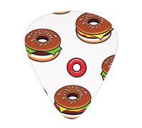 Yifhdes Hamburger Doughnut Coke Printed Guitar Picks,12 Pack Premium Guitar Picks 3 Different Thickness with Storage Box,0.5/0.7/1 mm