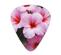 Yifhdes Hawaii Pink Flower Printed Guitar Picks,12 Pack Premium Guitar Picks 3 Different Thickness with Storage Box,0.5/0.7/1 mm
