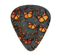 Yifhdes Heaps Of Orange Monarch Butterflies Print Guitar Pick Thin Medium Heavy Gauges For Acoustic Guitar,Electric Guitar,Bass Guitar,12 Pack