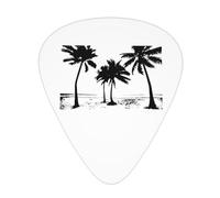 Yifhdes Hollywood-Florida-Coconut-Trees-At-Beach Guitar Picks 12 Pcs For Family Stylish Guitar Accessories 3 Thickness Plectrums Thin/Medium/Heavy For Guitar Players