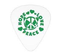 Yifhdes Hope, Love, Peace, Hearts Guitar Picks 12-Pack For Guitar Electric Acoustic Guitar Mandolin Bass 3 Thickness Plectrums Thin/Medium/Heavy For Guitar Players