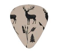 Yifhdes Hunting Arrows Triangles Deer Printed Guitar Picks,12 Pack Premium Guitar Picks 3 Different Thickness with Storage Box,0.5/0.7/1 mm