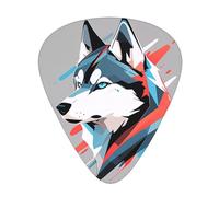 Yifhdes Husky Dog Printed Guitar Picks,12 Pack Premium Guitar Picks 3 Different Thickness with Storage Box,0.5/0.7/1 mm