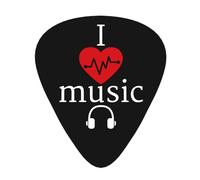 Yifhdes I Love Music Headphones And Heartbeat Guitar Picks 12 Pcs For Acoustic Guitar Guitar Accessories 3 Thickness Plectrums Thin/Medium/Heavy For Guitar Players