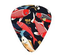 Yifhdes Japanese Pretty Red carp Fish Printed Guitar Picks,12 Pack Premium Guitar Picks 3 Different Thickness with Storage Box,0.5/0.7/1 mm