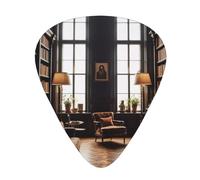 Yifhdes Library Bookshelf Book Printed Guitar Picks,12 Pack Premium Guitar Picks 3 Different Thickness with Storage Box,0.5/0.7/1 mm