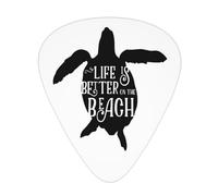 Yifhdes Life Is Better On The Beach Guitar Picks 12 Pcs For Family Stylish Guitar Accessories 3 Thickness Plectrums 0.46mm/0.71mm/0.96mm For Guitar Players