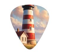 Yifhdes Lighthouse Backdrop Printed Guitar Picks,12 Pack Premium Guitar Picks 3 Different Thickness with Storage Box,0.5/0.7/1 mm