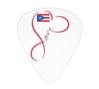 Yifhdes Love Puerto Rico Flag Guitar Picks 12-Pack For Guitar Electric Acoustic Guitar Mandolin Bass 3 Thickness Plectrums 0.46mm/0.71mm/0.96mm For Guitar Players