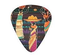 Yifhdes Luxury colorful ethnic dress traditional african black women Guitar pick Fashion Guitar Picks Suitable for Acoustic Guitar Electric Guitar Bass 0.46mm/0.71mm/0.96mm