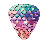 Yifhdes Mermaid Fish Scale Printed Guitar Picks,12 Pack Premium Guitar Picks 3 Different Thickness with Storage Box,0.5/0.7/1 mm