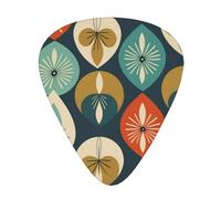 Yifhdes Mid Century Modern Retro with Drop Shapes Printed Guitar Picks,12 Pack Premium Guitar Picks 3 Different Thickness with Storage Box,0.5/0.7/1 mm