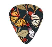 Yifhdes Monarch butterflies Printed Guitar Picks,12 Pack Premium Guitar Picks 3 Different Thickness with Storage Box,0.5/0.7/1 mm