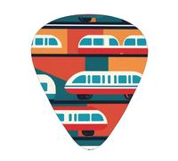 Yifhdes Monorail Train Pattern Printed Guitar Picks,12 Pack Premium Guitar Picks 3 Different Thickness with Storage Box,0.5/0.7/1 mm
