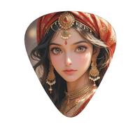 Yifhdes Native American Printed Guitar Picks,12 Pack Premium Guitar Picks 3 Different Thickness with Storage Box,0.5/0.7/1 mm