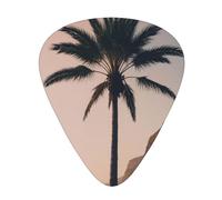 Yifhdes Ocean Palm Tree Printed Guitar Picks,12 Pack Premium Guitar Picks 3 Different Thickness with Storage Box,0.5/0.7/1 mm