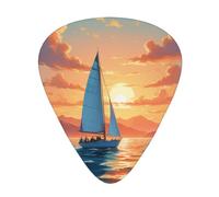 Yifhdes Ocean Sailing Printed Guitar Picks,12 Pack Premium Guitar Picks 3 Different Thickness with Storage Box,0.5/0.7/1 mm