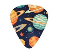 Yifhdes Outer Space Printed Guitar Picks,12 Pack Premium Guitar Picks 3 Different Thickness with Storage Box,0.5/0.7/1 mm