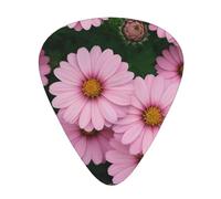 Yifhdes Pink Flowers Printed Guitar Picks,12 Pack Premium Guitar Picks 3 Different Thickness with Storage Box,0.5/0.7/1 mm