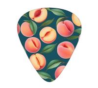 Yifhdes Pink Peach Pattern Printed Guitar Picks,12 Pack Premium Guitar Picks 3 Different Thickness with Storage Box,0.5/0.7/1 mm