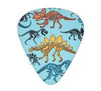 Yifhdes Premium Guitar pick 12 Pack Includes Thin, Medium & Heavy Gauges (dinosaurs skeleton cartoon)
