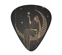 Yifhdes Premium Guitar pick 12 Pack Includes Thin, Medium & Heavy Gauges (Sacral Night Girl on Moon)