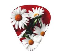 Yifhdes Red Flower And White Daisy Multifaceted Guitar Pick - Clear Sound, And Durability For Individualized Music Experiences.