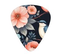 Yifhdes Romantic Fancy Floral Birds Butterfly Printed Guitar Picks,12 Pack Premium Guitar Picks 3 Different Thickness with Storage Box,0.5/0.7/1 mm