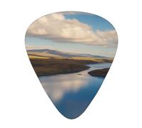 Yifhdes Sapphire Skies Printed Guitar Picks,12 Pack Premium Guitar Picks 3 Different Thickness with Storage Box,0.5/0.7/1 mm