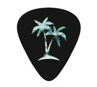 Yifhdes Silhouette-Of-Coconut Tree Guitar Picks 12 Pcs For Acoustic Guitar Bass Guitar Ukulele 3 Thickness Plectrums Thin/Medium/Heavy For Guitar Players