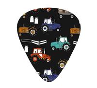 Yifhdes Soft Compatible with Cartoon Milk Farm Tractors Black Guitar Picks with Box Holder Gift for Ukulele Guitar Bass Smooth 3D Printed Guitar Picks Cute Plastic Guitar Pick Sampler Pack