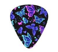 Yifhdes Soft Compatible with Trippy Goth Magic Butterfly Guitar Picks with Box Holder Gift for Ukulele Guitar Bass Smooth 3D Printed Guitar Picks Cute Plastic Guitar Pick Sampler Pack