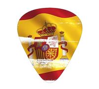 Yifhdes Spain Flag 12 Pcs Guitar Picks Set For Folk,Acoustic,Bass Guitar,Electric,Banjo Or Ukulele.Solo,Riff,Gifts