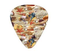 Yifhdes Starfish Seashell Sandy Beach Theme Multifaceted Guitar Pick - Clear Sound, And Durability For Individualized Music Experiences.