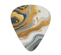 Yifhdes Stylish Gold Marbling Texture Printed Guitar Picks,12 Pack Premium Guitar Picks 3 Different Thickness with Storage Box,0.5/0.7/1 mm