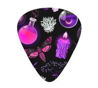 Yifhdes Thin Medium Heavy Light Guitar Pick Compatible with Goth Magic Witch Witchy, 12 Pcs Guitar Picks with Storage Box Case, Celluloid Stylish Ukulele Guitar Bass Guitar Pick Gift for Men Women