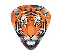 Yifhdes Tiger Stripes Orange Pattern Printed Guitar Picks,12 Pack Premium Guitar Picks 3 Different Thickness with Storage Box,0.5/0.7/1 mm