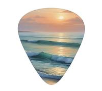 Yifhdes Tranquil Tides Printed Guitar Picks,12 Pack Premium Guitar Picks 3 Different Thickness with Storage Box,0.5/0.7/1 mm