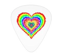 Yifhdes Tye Dye Heart Guitar Picks 12-Pack For Guitar Electric Acoustic Guitar Mandolin Bass 3 Thickness Plectrums 0.46mm/0.71mm/0.96mm For Guitar Players