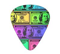Yifhdes Unique american money colorful bill dollars Guitar pick for electric guitar, acoustic guitar, mandolin, and bass Custom Guitar Picks Thin, Medium & Heavy Gauges