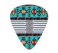 Yifhdes Unique Guitar Picks Compatible with Ethnic Aztec Geometric Indiana Western Southwest Pattern 12 Pcs Celluloid Guitar Picks Sampler Pack with Storage Case Gift for Ukulele Guitar Bass