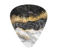 Yifhdes Unique Guitar Picks Compatible with Gold Black Marble 12 Pcs Celluloid Guitar Picks Sampler Pack with Storage Case Gift for Ukulele Guitar Bass, Smooth Guitar Picks