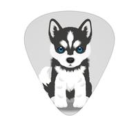 Yifhdes Unique Guitar Picks Compatible with Siberian Husky Puppy Dog 12 Pcs Celluloid Guitar Picks Sampler Pack with Storage Case Gift for Ukulele Guitar Bass, Smooth Guitar Picks