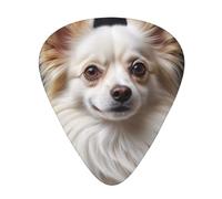 Yifhdes White Papillon Printed Guitar Picks,12 Pack Premium Guitar Picks 3 Different Thickness with Storage Box,0.5/0.7/1 mm